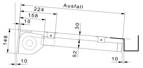 Zeichnung Terrassendach-Innenbeschattung T200 